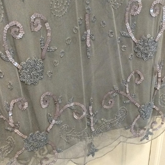 Grey Beaded Shift Dress - Picture 2 of 5